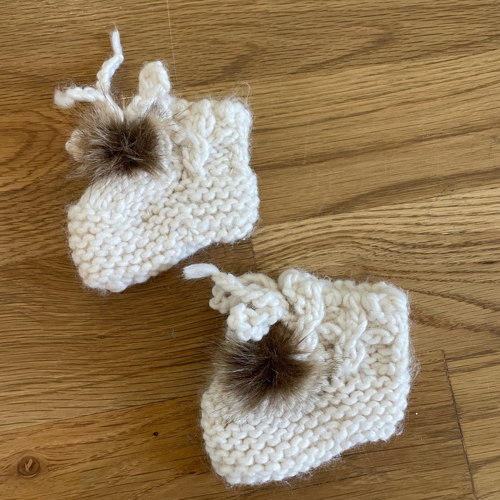 Anthropology knit baby booties